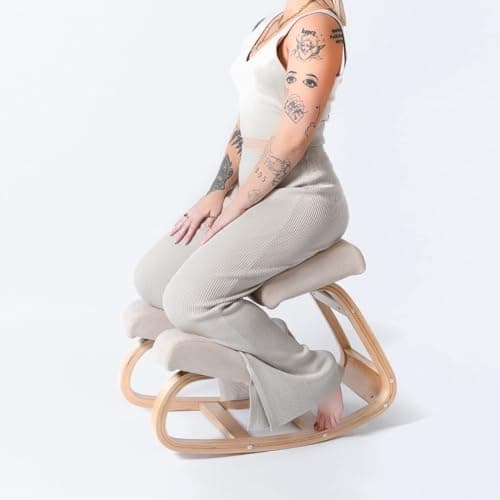 Sleekform Ergonomic Kneeling Chair (Birch Wood Rocker)