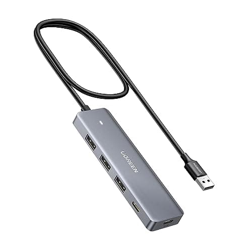 UGREEN 4-Port Powered USB Hub (USB-C Power Input, 2ft Cable)