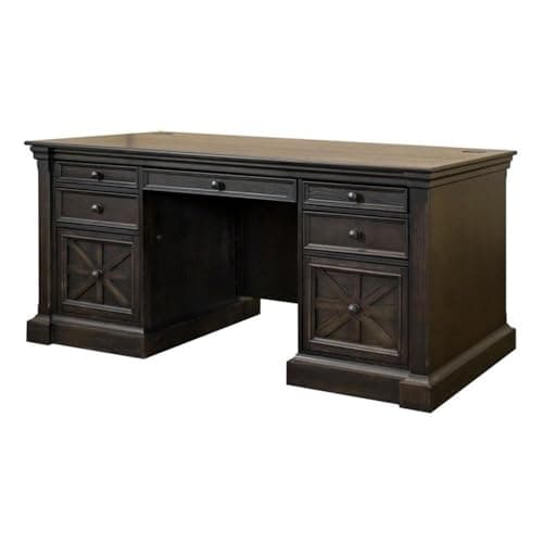 Martin Furniture 66" W Wood Double Pedestal Executive Desk