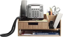 MobileVision Bamboo Telephone Stand With Drawer