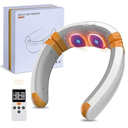 Auxoliev FSA Eligible Neck Massager, Wearable EMS with Heat, 9 Modes 50 Levels