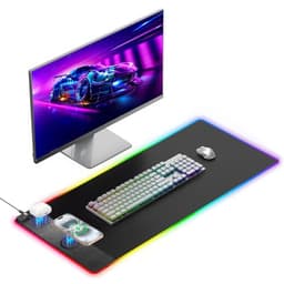 Miroddi RGB Mouse Pad with Wireless Charging 31.5"x15.75" 13 Light Modes
