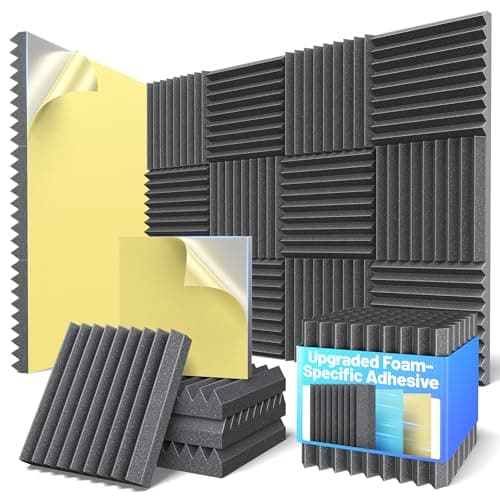 12-Pack 2" Self-Adhesive Acoustic Wall Panels
