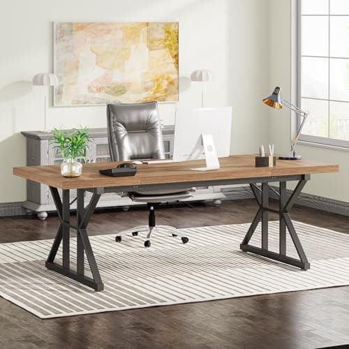 Tribesigns 70.8-Inch Executive Desk (Light Brown)