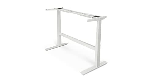 UPLIFT DESK 2-Leg V2-Commercial C-Frame Height Adjustable Standing Desk Frame (White), No Desktop