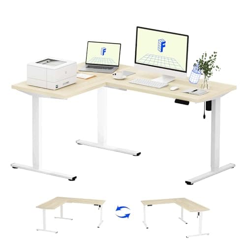 FLEXISPOT L Shaped Standing Desk 63 x 47 Inch Dual Motor